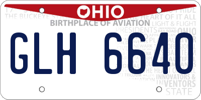 OH license plate GLH6640