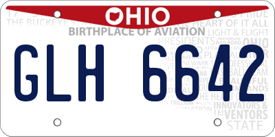 OH license plate GLH6642