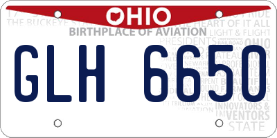 OH license plate GLH6650