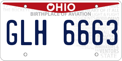 OH license plate GLH6663