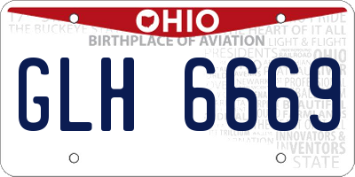 OH license plate GLH6669