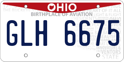 OH license plate GLH6675