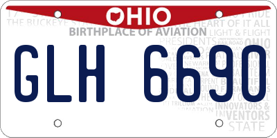 OH license plate GLH6690