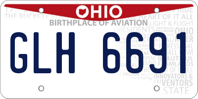 OH license plate GLH6691