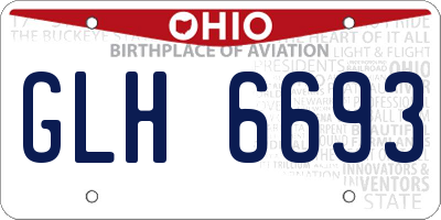 OH license plate GLH6693