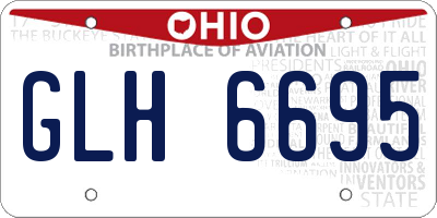 OH license plate GLH6695