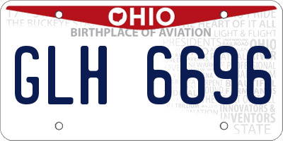 OH license plate GLH6696