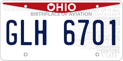 OH license plate GLH6701