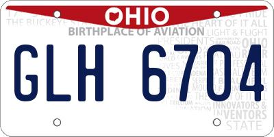 OH license plate GLH6704