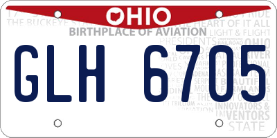 OH license plate GLH6705
