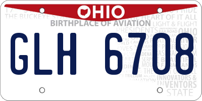 OH license plate GLH6708