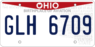 OH license plate GLH6709
