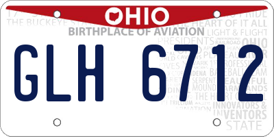 OH license plate GLH6712