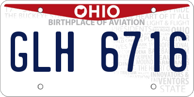 OH license plate GLH6716