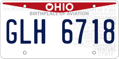 OH license plate GLH6718