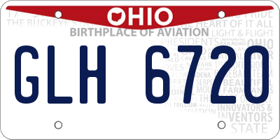 OH license plate GLH6720