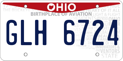 OH license plate GLH6724
