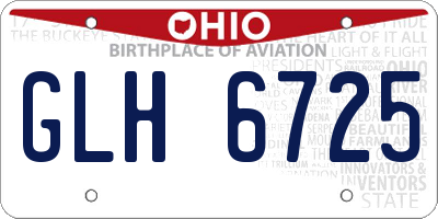 OH license plate GLH6725
