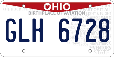 OH license plate GLH6728