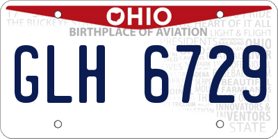 OH license plate GLH6729