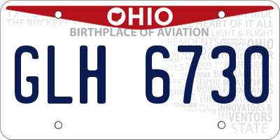 OH license plate GLH6730