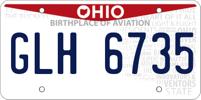 OH license plate GLH6735