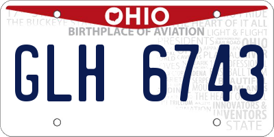 OH license plate GLH6743