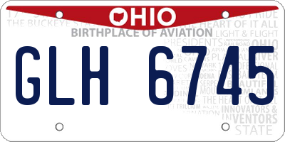 OH license plate GLH6745