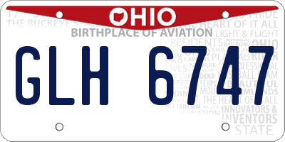 OH license plate GLH6747