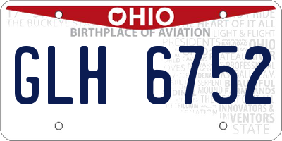 OH license plate GLH6752