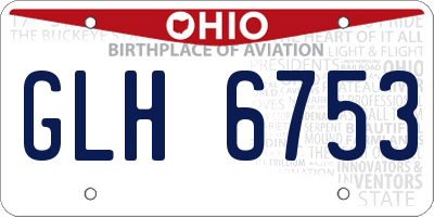 OH license plate GLH6753