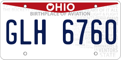 OH license plate GLH6760