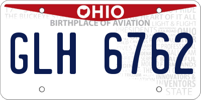 OH license plate GLH6762