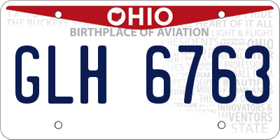 OH license plate GLH6763