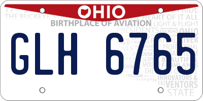 OH license plate GLH6765