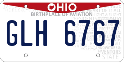 OH license plate GLH6767