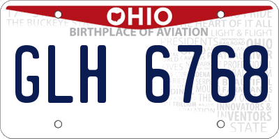 OH license plate GLH6768