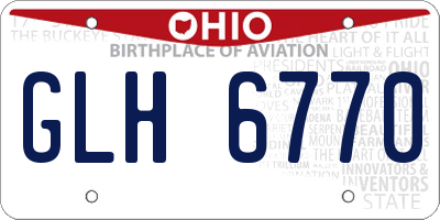OH license plate GLH6770