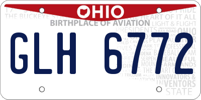 OH license plate GLH6772