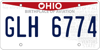 OH license plate GLH6774