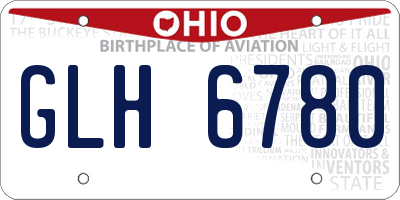 OH license plate GLH6780