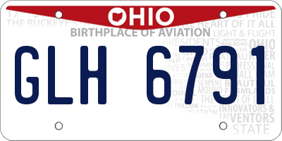 OH license plate GLH6791