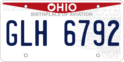 OH license plate GLH6792