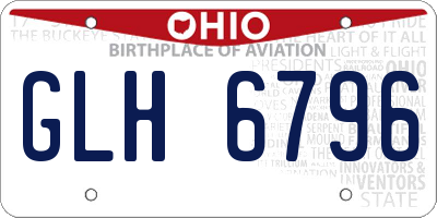 OH license plate GLH6796