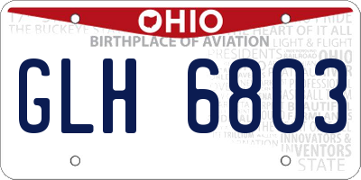 OH license plate GLH6803