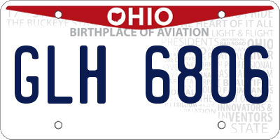 OH license plate GLH6806