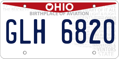 OH license plate GLH6820