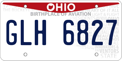 OH license plate GLH6827