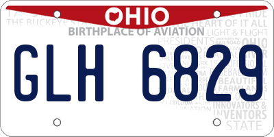 OH license plate GLH6829