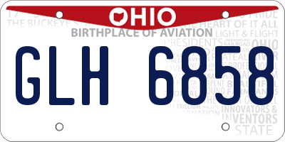 OH license plate GLH6858